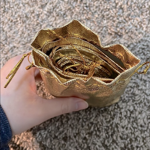 Multiple Size Available Jewelry Sparkling Golden Bags - Picture 5 of 6